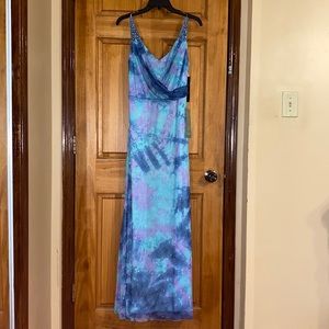 NEW Reign On Purple Mint Galaxy Sparkly Long Dress